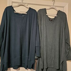 Lane Bryant Green And Teal Shirts 26/28